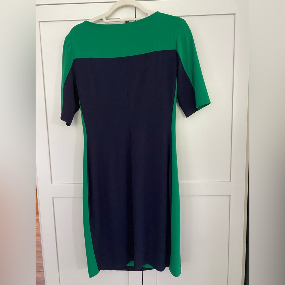 Chaps Blue Green  Sheath Dress with Bateau Neckline - Picture 2 of 4